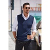 image:imageCOOFANDY Mens Sleeveless Sweater Vest Lightweight VNeck Cotton Vest Pullover1 Navy Blue