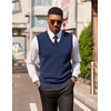 image:imageCOOFANDY Mens Sleeveless Sweater Vest Lightweight VNeck Cotton Vest Pullover1 Navy Blue