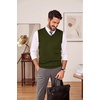 image:imageCOOFANDY Mens Sleeveless Sweater Vest Lightweight VNeck Cotton Vest PulloverArmy Green