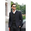 image:imageCOOFANDY Mens Sleeveless Sweater Vest Lightweight VNeck Cotton Vest PulloverBlack