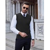 image:imageCOOFANDY Mens Sleeveless Sweater Vest Lightweight VNeck Cotton Vest PulloverBlack