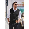image:imageCOOFANDY Mens Sleeveless Sweater Vest Lightweight VNeck Cotton Vest PulloverBlack