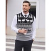 image:imageCOOFANDY Mens Sleeveless Sweater Vest Lightweight VNeck Cotton Vest PulloverChristmas Elk  Grey