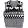 image:imageCOOFANDY Mens Sleeveless Sweater Vest Lightweight VNeck Cotton Vest PulloverChristmas Elk  Grey