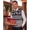 image:imageCOOFANDY Mens Sleeveless Sweater Vest Lightweight VNeck Cotton Vest PulloverChristmas Elk  Grey