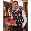 image:imageCOOFANDY Mens Sleeveless Sweater Vest Lightweight VNeck Cotton Vest PulloverColorful Christmas Tree