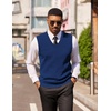image:imageCOOFANDY Mens Sleeveless Sweater Vest Lightweight VNeck Cotton Vest PulloverDenim Blue