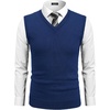 image:imageCOOFANDY Mens Sleeveless Sweater Vest Lightweight VNeck Cotton Vest PulloverDenim Blue