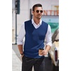 image:imageCOOFANDY Mens Sleeveless Sweater Vest Lightweight VNeck Cotton Vest PulloverDenim Blue