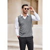 image:imageCOOFANDY Mens Sleeveless Sweater Vest Lightweight VNeck Cotton Vest PulloverGray