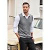 image:imageCOOFANDY Mens Sleeveless Sweater Vest Lightweight VNeck Cotton Vest PulloverGray