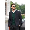image:imageCOOFANDY Mens Sleeveless Sweater Vest Lightweight VNeck Cotton Vest PulloverGreen