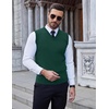 image:imageCOOFANDY Mens Sleeveless Sweater Vest Lightweight VNeck Cotton Vest PulloverGreen