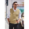image:imageCOOFANDY Mens Sleeveless Sweater Vest Lightweight VNeck Cotton Vest PulloverKhaki