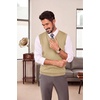 image:imageCOOFANDY Mens Sleeveless Sweater Vest Lightweight VNeck Cotton Vest PulloverKhaki