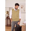 image:imageCOOFANDY Mens Sleeveless Sweater Vest Lightweight VNeck Cotton Vest PulloverKhaki