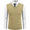 image:imageCOOFANDY Mens Sleeveless Sweater Vest Lightweight VNeck Cotton Vest PulloverKhaki