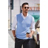 image:imageCOOFANDY Mens Sleeveless Sweater Vest Lightweight VNeck Cotton Vest PulloverLight Blue