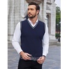 image:imageCOOFANDY Mens Sleeveless Sweater Vest Lightweight VNeck Cotton Vest PulloverStripes Navy Blue