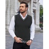 image:imageCOOFANDY Mens Sleeveless Sweater Vest Lightweight VNeck Cotton Vest PulloverStripes White