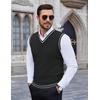 image:imageCOOFANDY Mens Sleeveless Sweater Vest Lightweight VNeck Cotton Vest PulloverStripes White