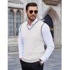 image:imageCOOFANDY Mens Sleeveless Sweater Vest Lightweight VNeck Cotton Vest PulloverStripes White and Black