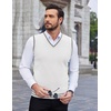 image:imageCOOFANDY Mens Sleeveless Sweater Vest Lightweight VNeck Cotton Vest PulloverStripes White and Black