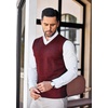 image:imageCOOFANDY Mens Sleeveless Sweater Vest Lightweight VNeck Cotton Vest PulloverWine Red
