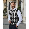 image:imageCOOFANDY Mens Sleeveless V Neck Pullover Sweater Slim Fit Casual Argyle Vest SweatersBlack