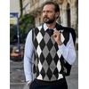 image:imageCOOFANDY Mens Sleeveless V Neck Pullover Sweater Slim Fit Casual Argyle Vest SweatersBlack