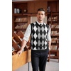 image:imageCOOFANDY Mens Sleeveless V Neck Pullover Sweater Slim Fit Casual Argyle Vest SweatersBlack