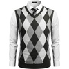 image:imageCOOFANDY Mens Sleeveless V Neck Pullover Sweater Slim Fit Casual Argyle Vest SweatersBlack