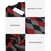 image:imageCOOFANDY Mens Sleeveless V Neck Pullover Sweater Slim Fit Casual Argyle Vest SweatersBlackred