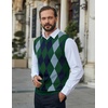 image:imageCOOFANDY Mens Sleeveless V Neck Pullover Sweater Slim Fit Casual Argyle Vest SweatersGreen