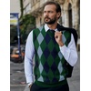 image:imageCOOFANDY Mens Sleeveless V Neck Pullover Sweater Slim Fit Casual Argyle Vest SweatersGreen
