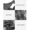 image:imageCOOFANDY Mens Sleeveless V Neck Pullover Sweater Slim Fit Casual Argyle Vest SweatersGrey