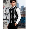 image:imageCOOFANDY Mens Sleeveless V Neck Pullover Sweater Slim Fit Casual Argyle Vest SweatersGw262 Black and Gray Plaid
