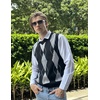 image:imageCOOFANDY Mens Sleeveless V Neck Pullover Sweater Slim Fit Casual Argyle Vest SweatersGw262 Black and Gray Plaid