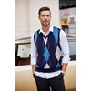 image:imageCOOFANDY Mens Sleeveless V Neck Pullover Sweater Slim Fit Casual Argyle Vest SweatersGw263 Blue and Gray Plaid