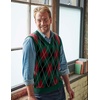 image:imageCOOFANDY Mens Sleeveless V Neck Pullover Sweater Slim Fit Casual Argyle Vest SweatersGw345 Green and Black Plaid