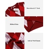 image:imageCOOFANDY Mens Sleeveless V Neck Pullover Sweater Slim Fit Casual Argyle Vest SweatersGw572 Red and White