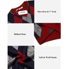 image:imageCOOFANDY Mens Sleeveless V Neck Pullover Sweater Slim Fit Casual Argyle Vest SweatersGw573 Red and Gray Plaid