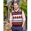 image:imageCOOFANDY Mens Sleeveless V Neck Pullover Sweater Slim Fit Casual Argyle Vest SweatersGz981 Red and White Plaid