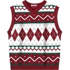 image:imageCOOFANDY Mens Sleeveless V Neck Pullover Sweater Slim Fit Casual Argyle Vest SweatersGz981 Red and White Plaid