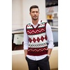 image:imageCOOFANDY Mens Sleeveless V Neck Pullover Sweater Slim Fit Casual Argyle Vest SweatersGz981 Red and White Plaid