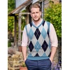 image:imageCOOFANDY Mens Sleeveless V Neck Pullover Sweater Slim Fit Casual Argyle Vest SweatersLight Blue