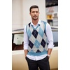 image:imageCOOFANDY Mens Sleeveless V Neck Pullover Sweater Slim Fit Casual Argyle Vest SweatersLight Blue