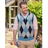 image:imageCOOFANDY Mens Sleeveless V Neck Pullover Sweater Slim Fit Casual Argyle Vest SweatersLight Blue
