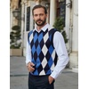 image:imageCOOFANDY Mens Sleeveless V Neck Pullover Sweater Slim Fit Casual Argyle Vest SweatersNavy Blue