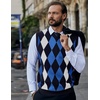 image:imageCOOFANDY Mens Sleeveless V Neck Pullover Sweater Slim Fit Casual Argyle Vest SweatersNavy Blue